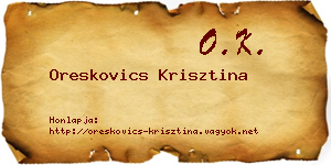 Oreskovics Krisztina névjegykártya